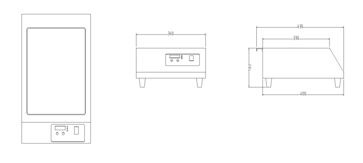 臺式電磁湯爐三視圖