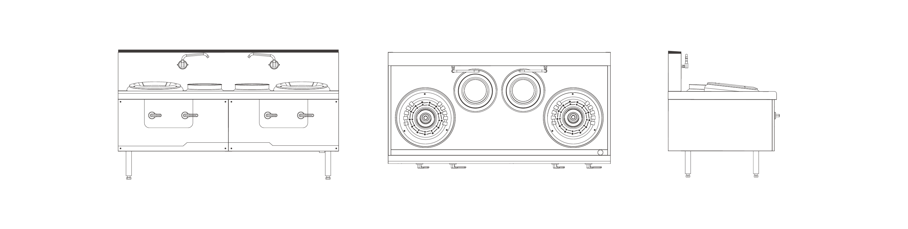 智睿系列炒菜灶三視圖