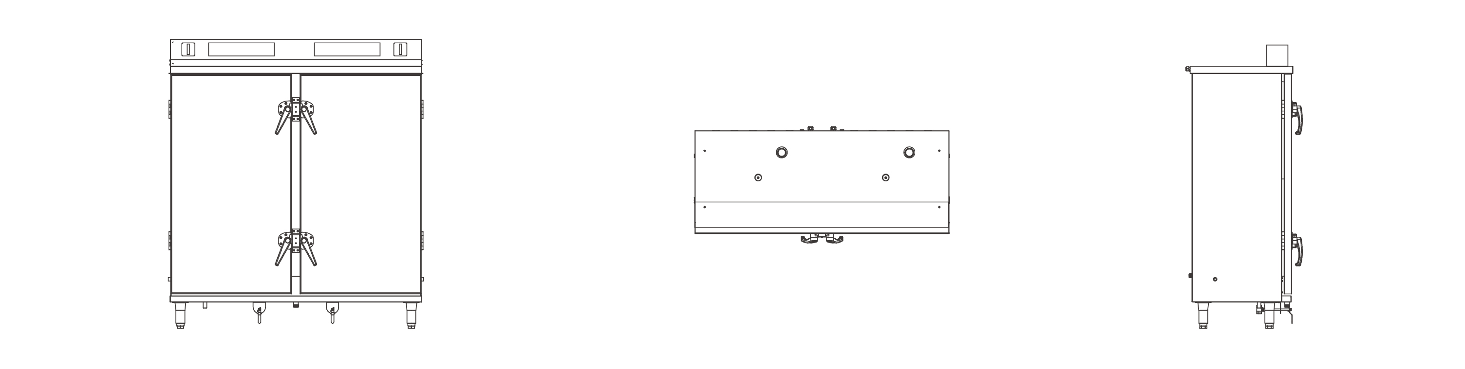 華創(chuàng)系列蒸飯柜三視圖
